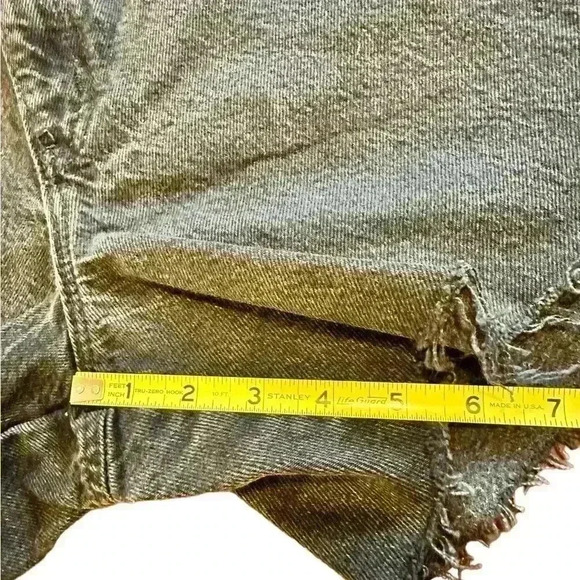 VTG 80s Chic Black Denim Cutoff Shorts 27” Waist Relaxed Western Grunge - Picture 7 of 7